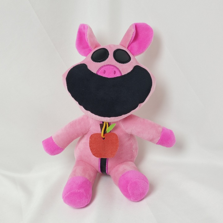 Jucarie de plus, Bobby, porc roz, zambitor, 30x25cm