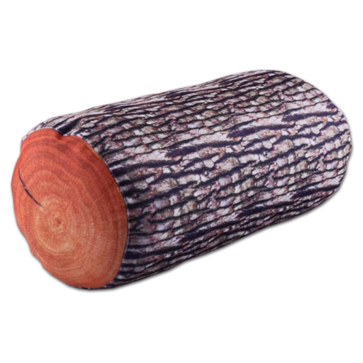 Perna decorativa, Divja, forma bustean, 40x18 cm, maro, poliester