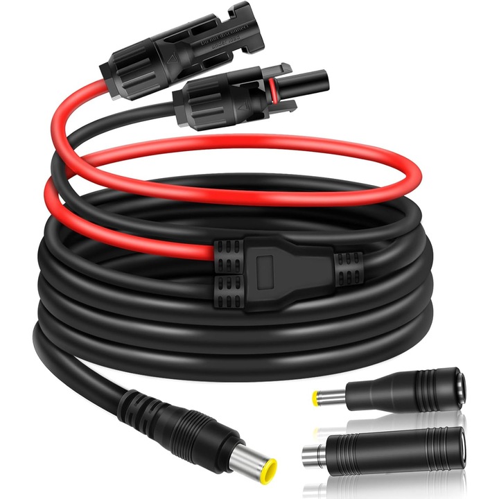 Cablu adaptor solar 2M DC 8mm, 14AWG, pentru generatoare solare portabile, set de accesorii