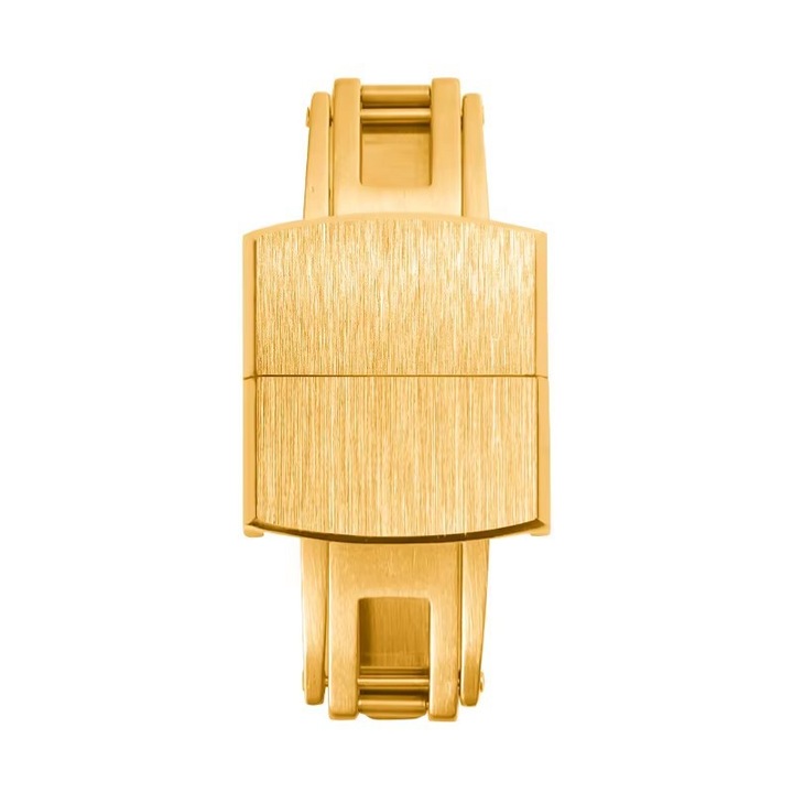 Rozsdamentes acél csat, dupla kagyló alakú kapocs, arany színű, 18mm