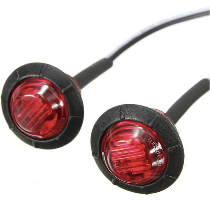 Lampa pentru bullbar/gabarit cu led 12v-24v, rosu ( o fata luminoasa)