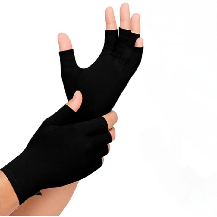 Manusi de compresie pentru artrita, design fara degete, suport pentru incheieturi, set de 5 perechi, bumbac, unisex