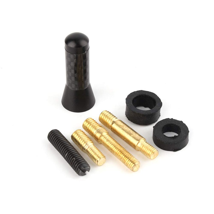 Antena auto, neagra, 3.5cm, din fibra de carbon, set