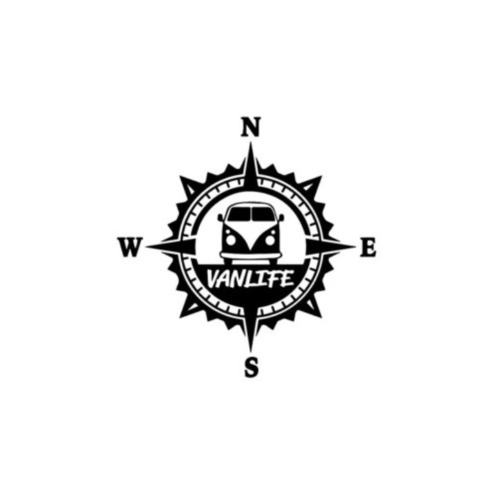 Стикер за кола, Декоративен Camping Passion 45 см, черен