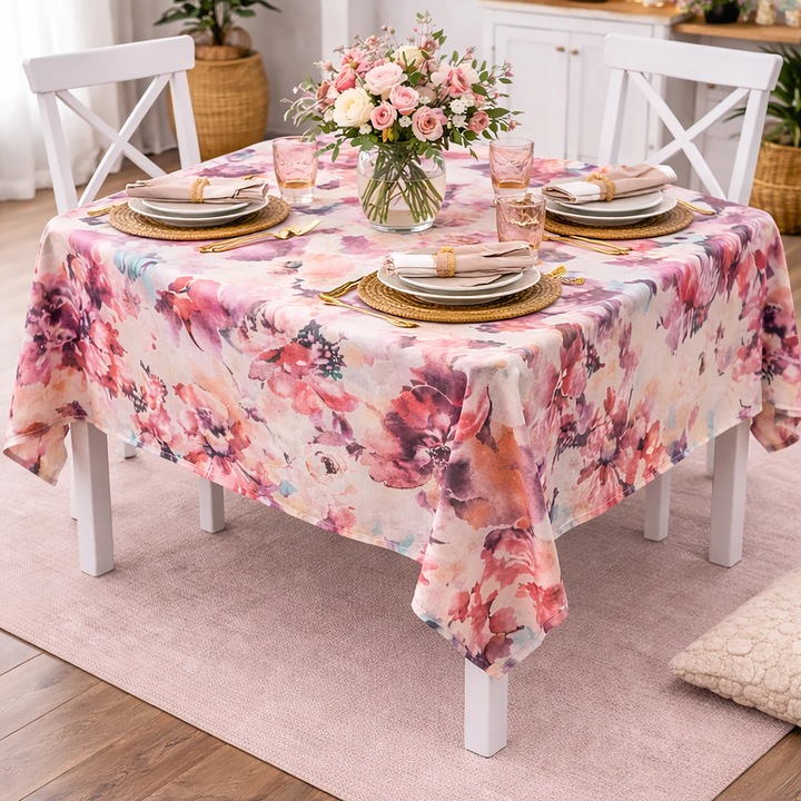 Fata de Masa Antimurdarire Rose Garden - diametru 180