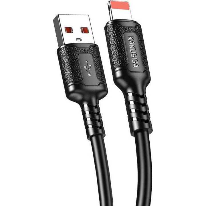Cablu de date tip Lightning la USB KSC-984, 3A, 480Mbps, 1m, negru, KakuSiga