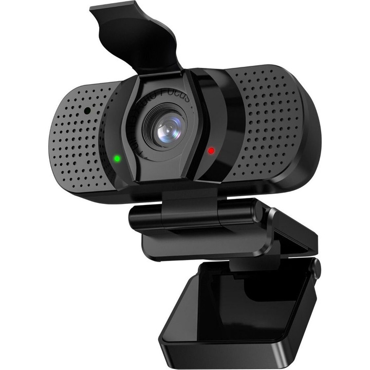 Camera web HD EDUP EP-1080P8, 1080P, microfon incorporat, set cu capac si trepied