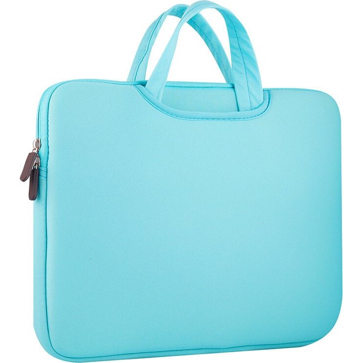 Geanta laptop Hurtel, neopren, 15.6'', impermeabila, albastru deschis, dimensiuni 40x30x2cm