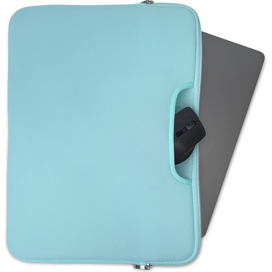 Geanta laptop Hurtel, neopren, 15.6'', impermeabila, albastru deschis, dimensiuni 40x30x2cm