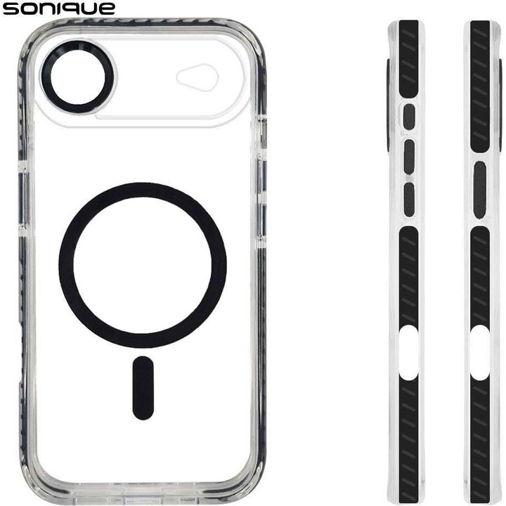 Sonique Theke Magnetic MagHard Pro pentru Apple iPhone 17, antiderapant, rezistent la caderi, negru