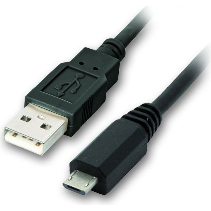 Cablu de date USB 2.0, VCOM, 1m, negru, tip A la Micro USB