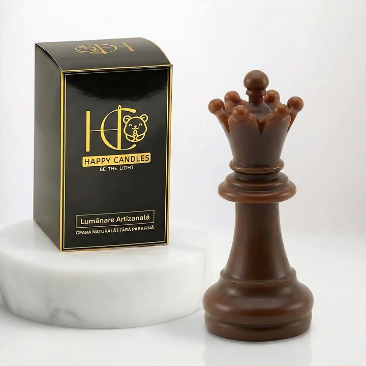 Декоративна свещ от естествен пчелен восък, Happy Candles, Regina Sah, Шоколадово кафяво, Ръчно изработена, 33гр