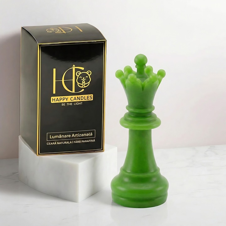 Декоративна свещ от естествен пчелен восък, Happy Candles, Regina Sah, Lime, Ръчна изработка, 33г