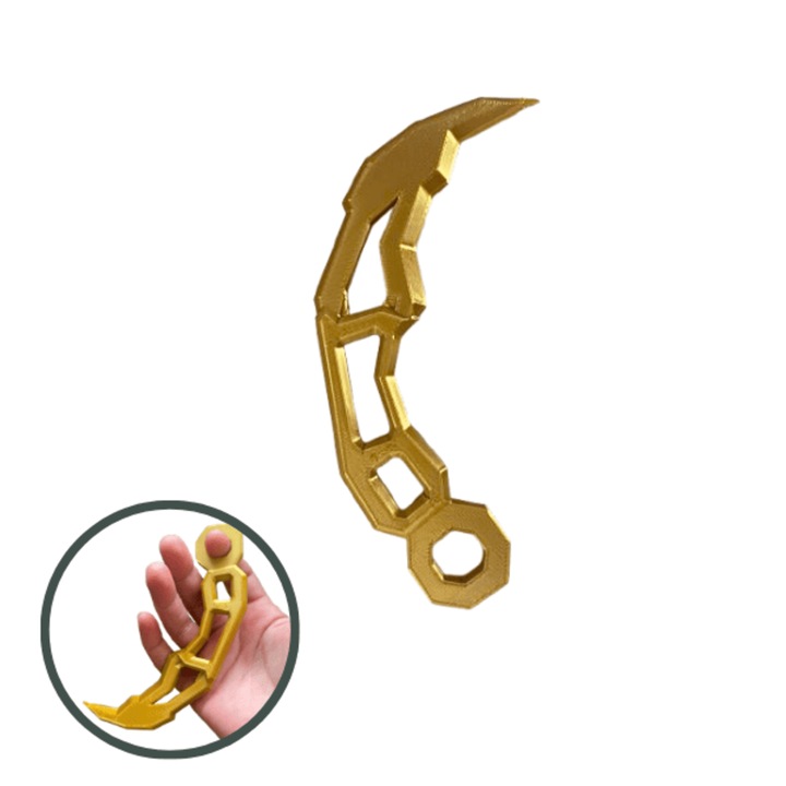 Figurina Keyrambit, recuzita din Rivals Roblox, auriu, plastic, 140x64x10 mm