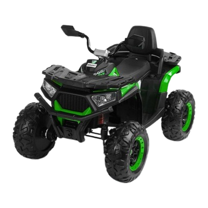 ATV electric cu telecomandă TOYZ Gigant, 4 motoare, scaun din piele ecologică, verde, 116x75x80cm