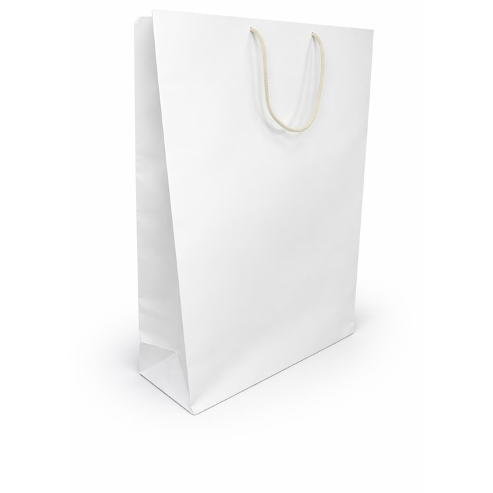 Set 10 buc - Punga pentru cadou - Nicas - alb - 40X49X14cm - Tip MAX