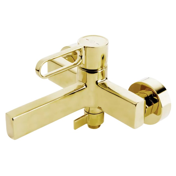 Kádcsaptelep FDesin Zaffiro FD1-ZFR-1-55, 1/2'', falon kívüli, váltó, visszafolyásgátló, fényes, arany