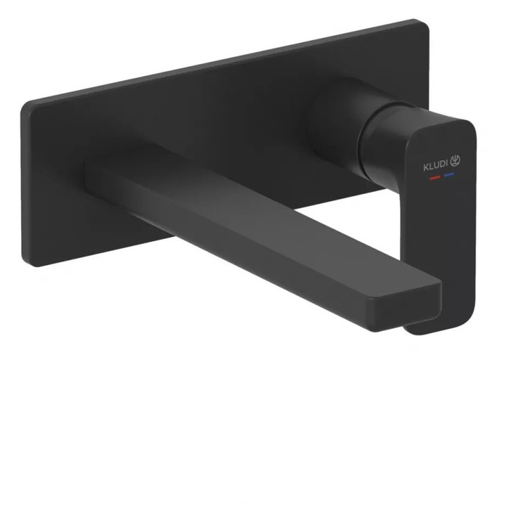 Kludi Renon fali mosdócsaptelep, 210 mm, szelep szükséges, matt, fekete, 422443975