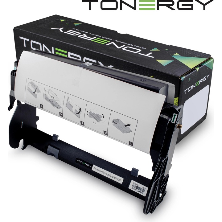 Unitate tambur Tonergy, compatibila Lexmark E260X22G, neagra, capacitate 30000 pagini