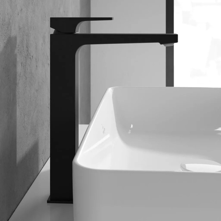 Villeroy and Boch Architectura mosdó csaptelep, XL, 306 mm, szeleppel, matt, fekete, TVW125002000K5