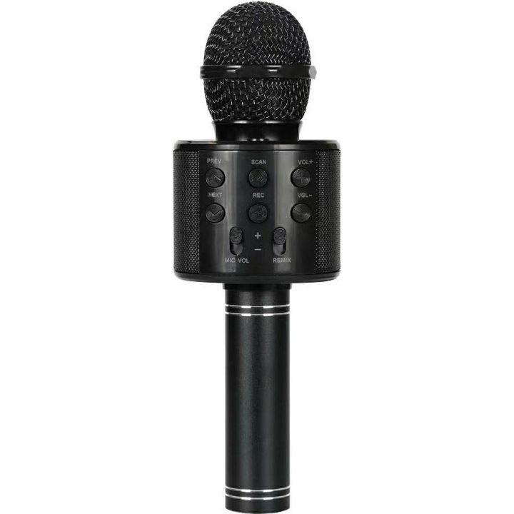 Microfon Karaoke MajesticLine ML-KM-02, Bluetooth 5.3, negru, 3-6 ore autonomie