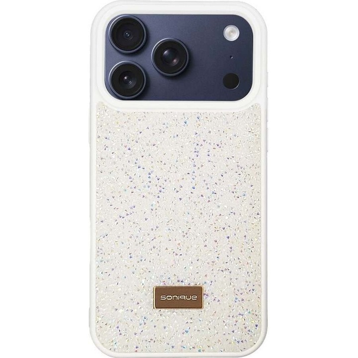 Husa telefon Sonique Lux Diamond, TPU + PC, efect diamant, alb, pentru iPhone 17 Pro