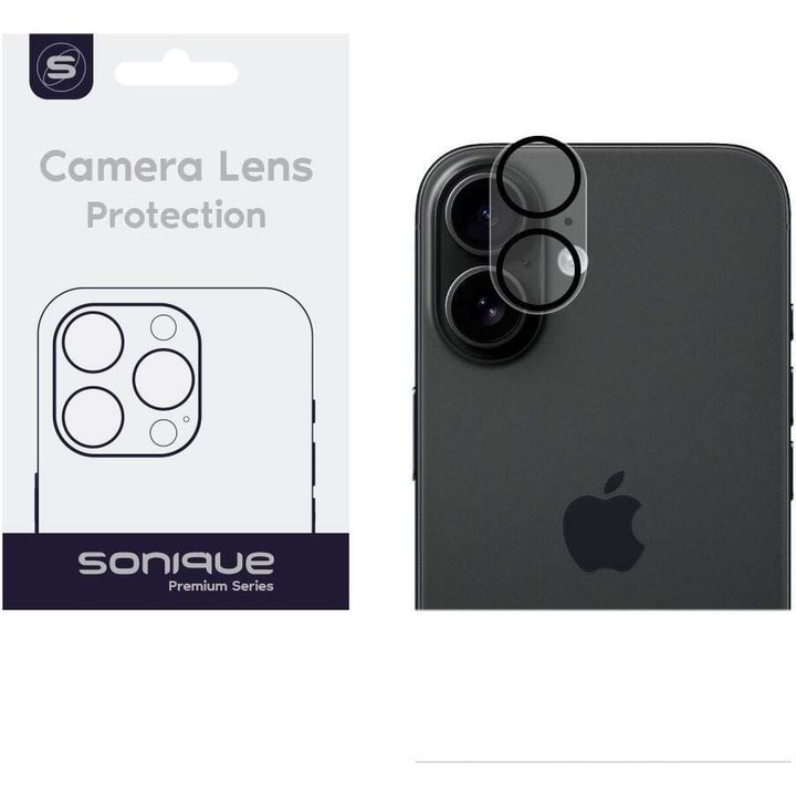 Folii protectie camera Sonique Full Cover Apple iPhone 17, transparent, prietenos cu husele