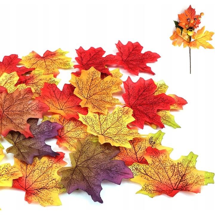 150 műlevél készlet, 8x8cm, 5 szín, őszi dekoráció