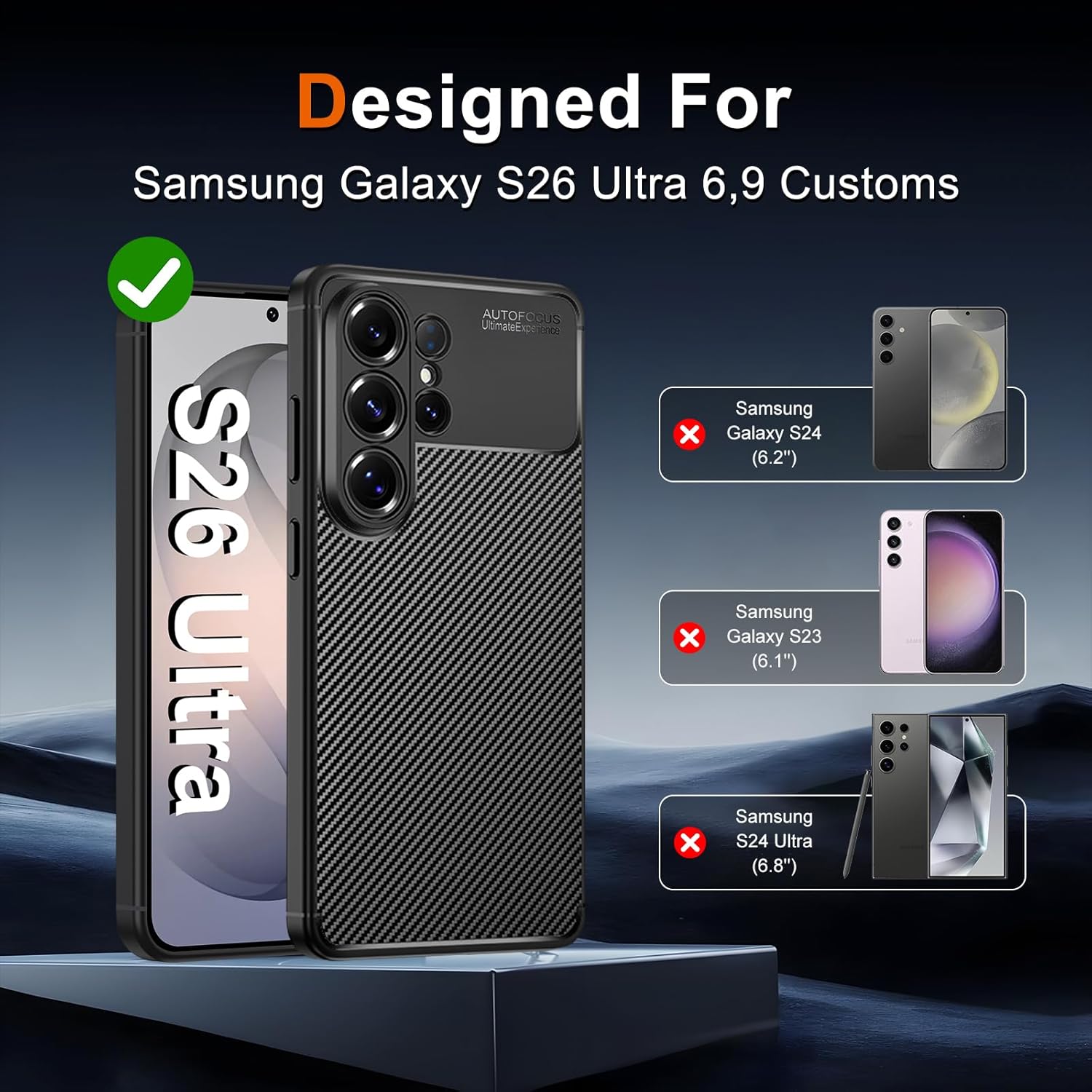 Husa pentru Samsung Galaxy S26 Ultra, Joyshell, AutoFocus, Anti-Soc, Protectie Camera, Ultra Slim, Anti-Amprenta, Negru