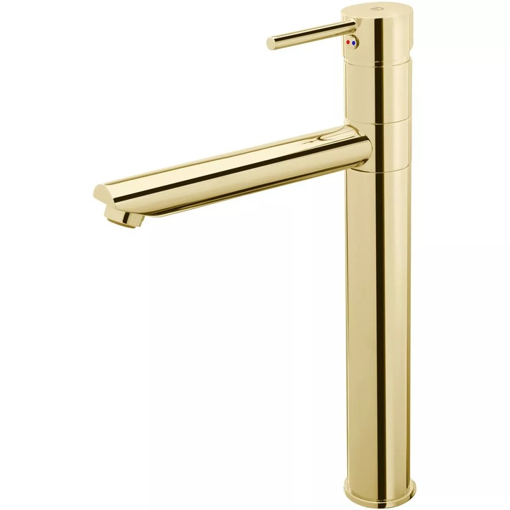 Fdesign Flusso mosdó csaptelep, XL, 343 mm, szelep, fényes, arany, FD1-FLS-2L-55