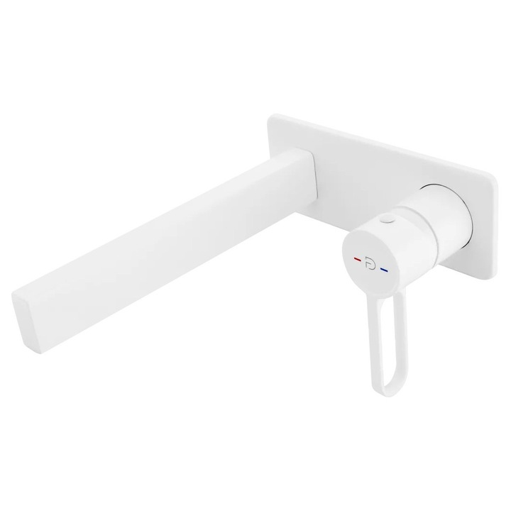 FDesin Zaffiro FD1-ZFR-3PA-33 mosdócsap, 1/2'', falra szerelhető, L méret, szeleppel, szelep nélkül, matt, fehér