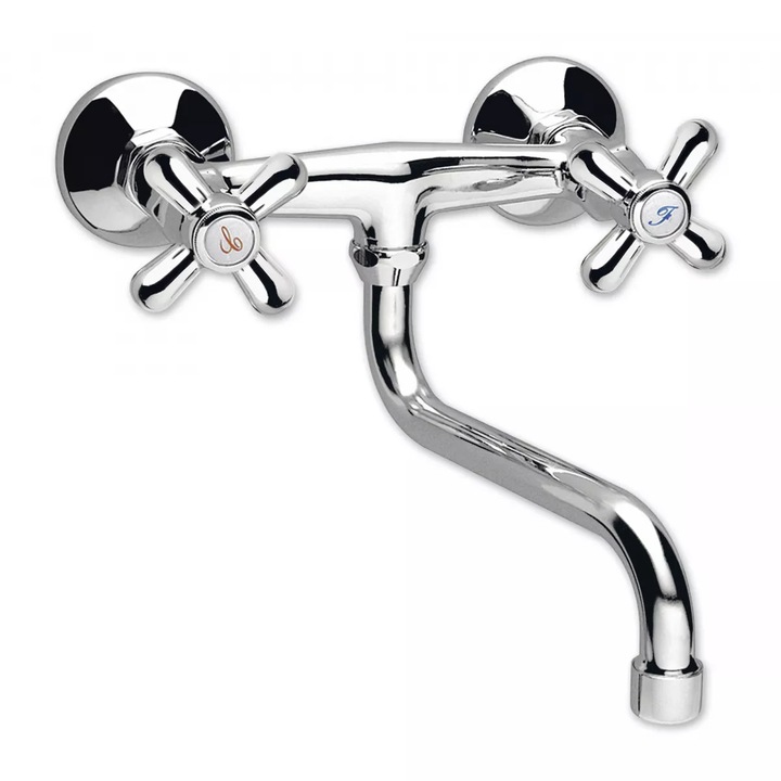 Baterie lavoar Ferro Retro, pe perete, 180 mm, crom, XR5