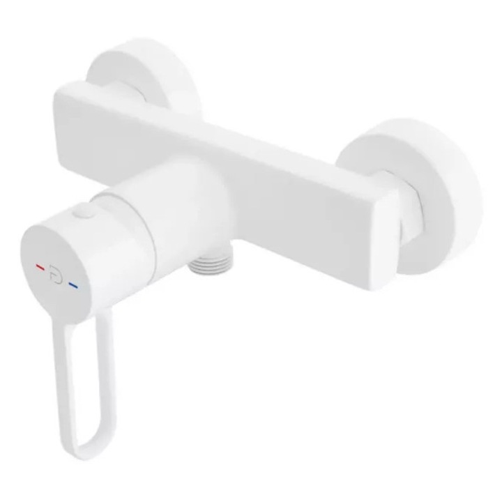 FDesign Zaffiro FD1-ZFR-7-33 zuhanycsaptelep, 1/2'', falon kívüli, egykaros, matt, fehér