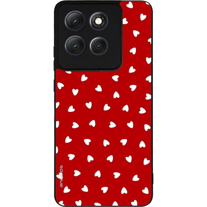Husa telefon Sonique Heart Series pentru Motorola Moto G86 5G, silicon, rosie, design modern, protectie antisoc