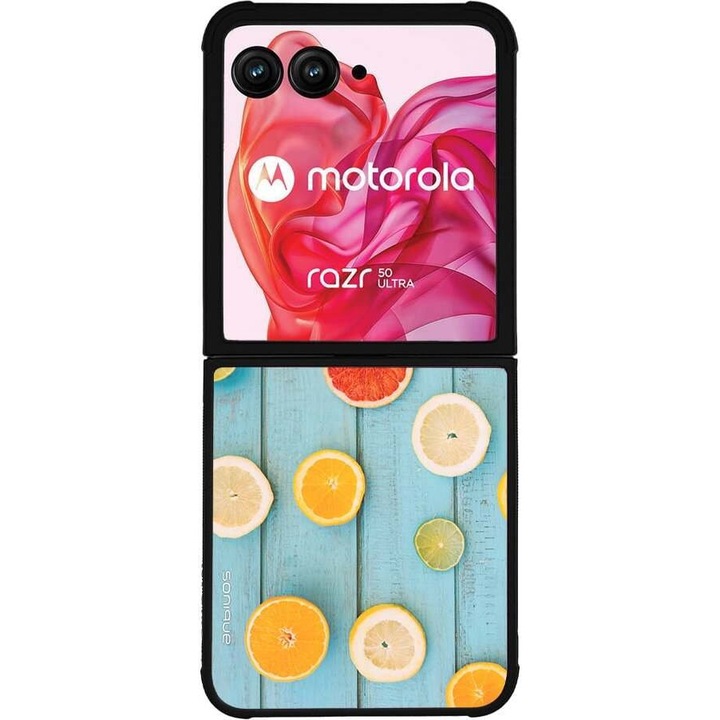 Husa telefon Sonique Fruit Series, imprimeuri cu fructe, silicon, multicolor, pentru Motorola Razr 50 Ultra