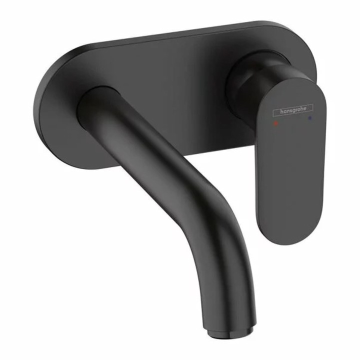 Вграден смесител за мивка Hansgrohe Vernis Blend 20.7 см, черен мат, без вградено тяло