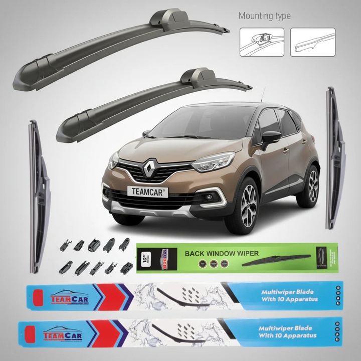 Stergatoare Renault Captur I Facelift (2017–2019) TeamCar® – Set Complet