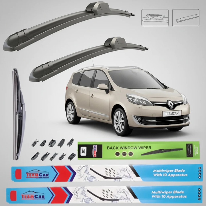 Stergatoare Renault Grand Scenic III Facelift (2012–2016) TeamCar® – Set Complet