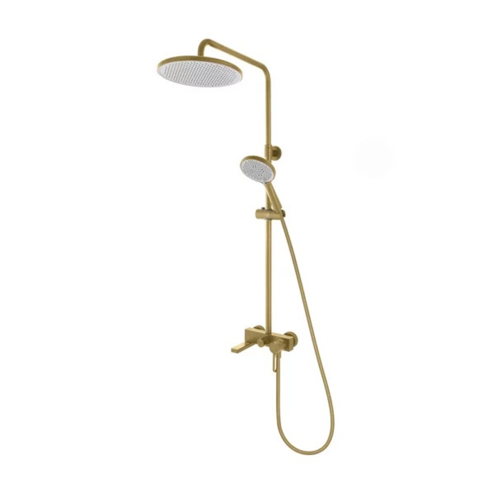 Coloana de dus cu baterie monocomanda FDesign Zaffiro finisaj auriu periat