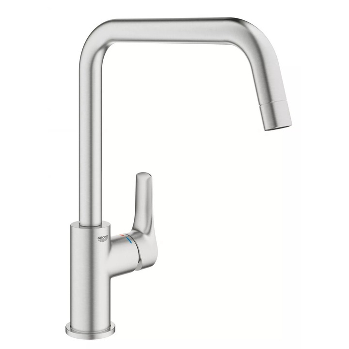 Grohe Eurosmart konyhai csaptelep, magas, U-alakú, matt, szatén acél, 30567DC0