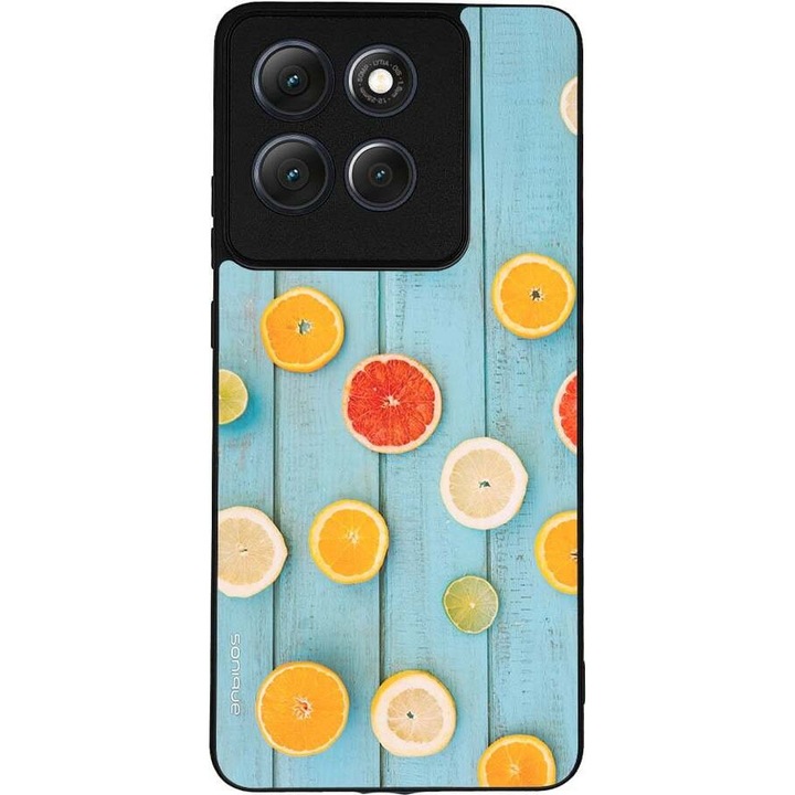 Husa telefon Sonique Fruit Series, pentru Motorola Moto G86 5G, silicon, imprimeuri cu fructe, multicolor