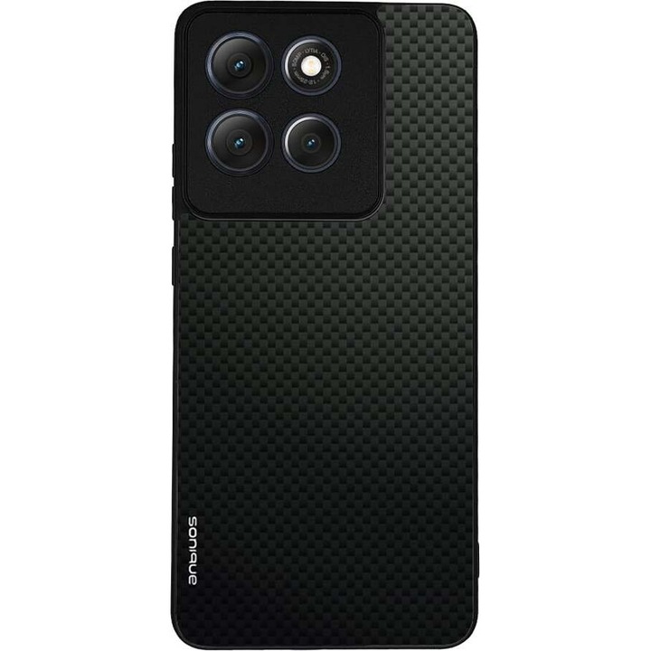 Husa telefon Sonique Carbon Series pentru Motorola Moto G86 5G, silicon, design modern, protectie antisoc, negru