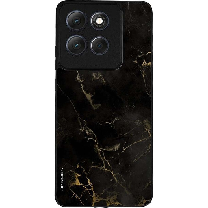 Husa telefon Sonique Marble Series, protectie antisoc, design marmura, pentru Motorola Moto G86 5G, negru