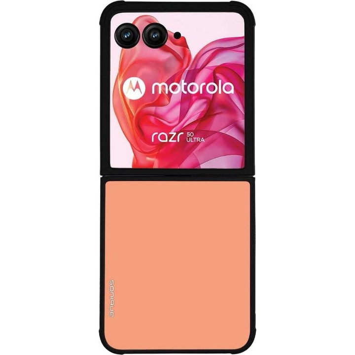 Husa telefon Sonique ColorBloc Series, coral, protectie antisoc, dimensiuni compatibile cu Motorola Razr 50 Ultra