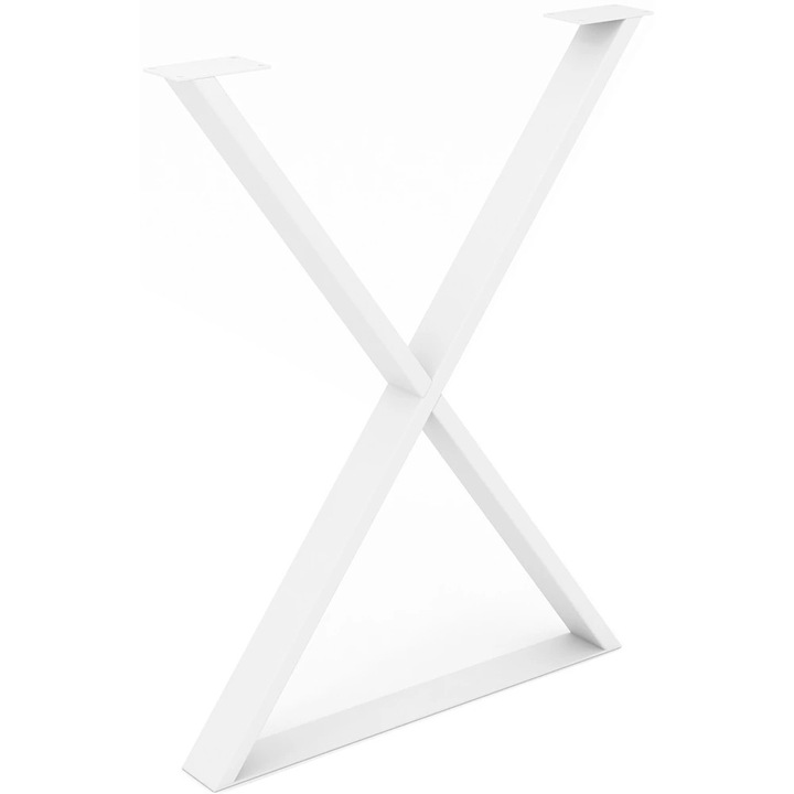 Крак за маса в индустриален стил, 57 x 71.2 x 6 см, бял