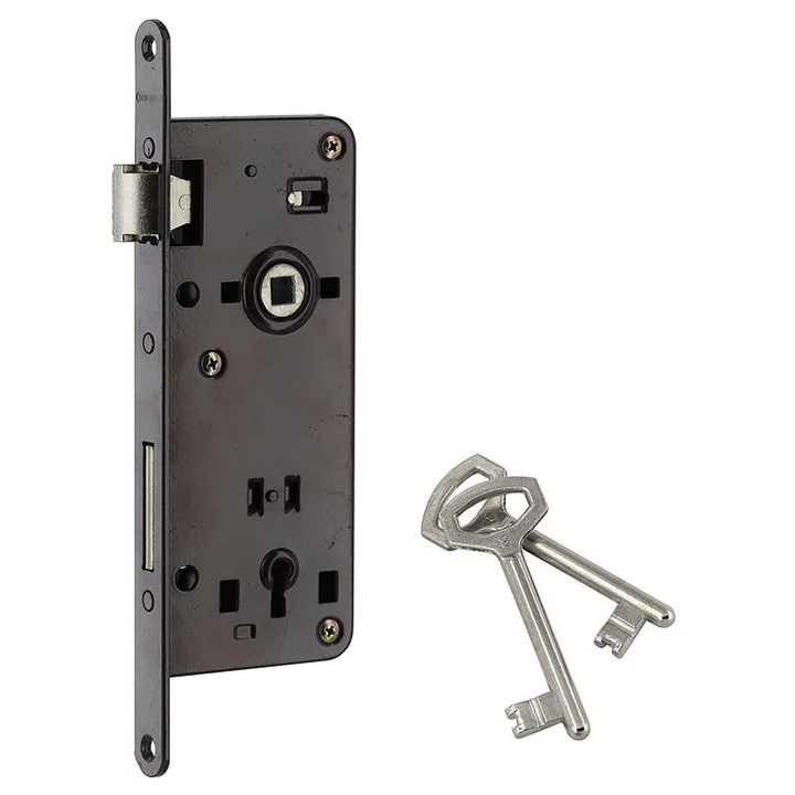 Вградена брава THIRARD, с ключ, 43 x 90 мм, черна