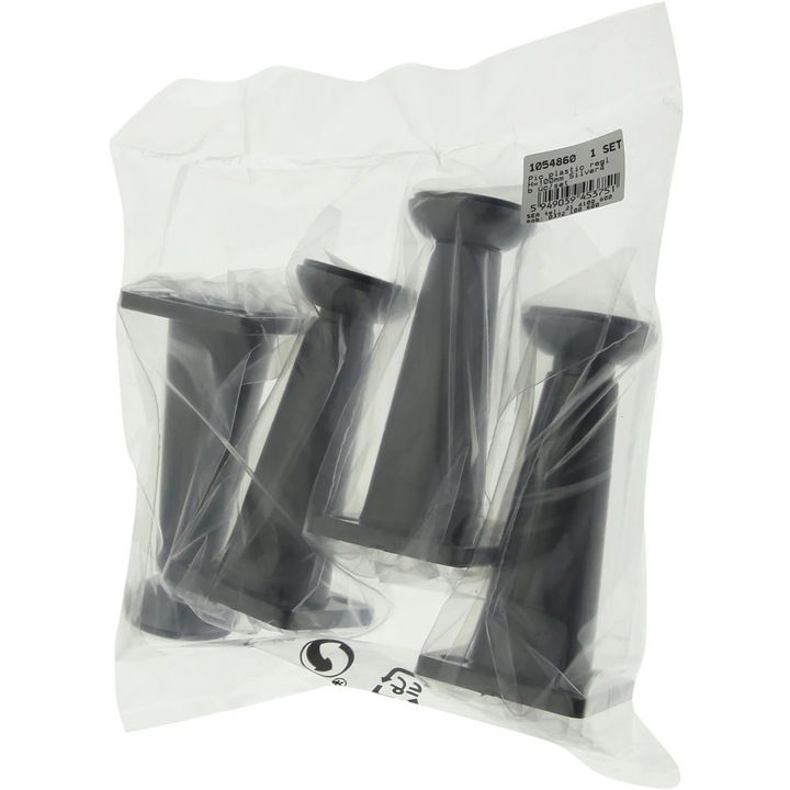 Set picior reglabil, plastic, 100 mm, argintiu, 4 bucati