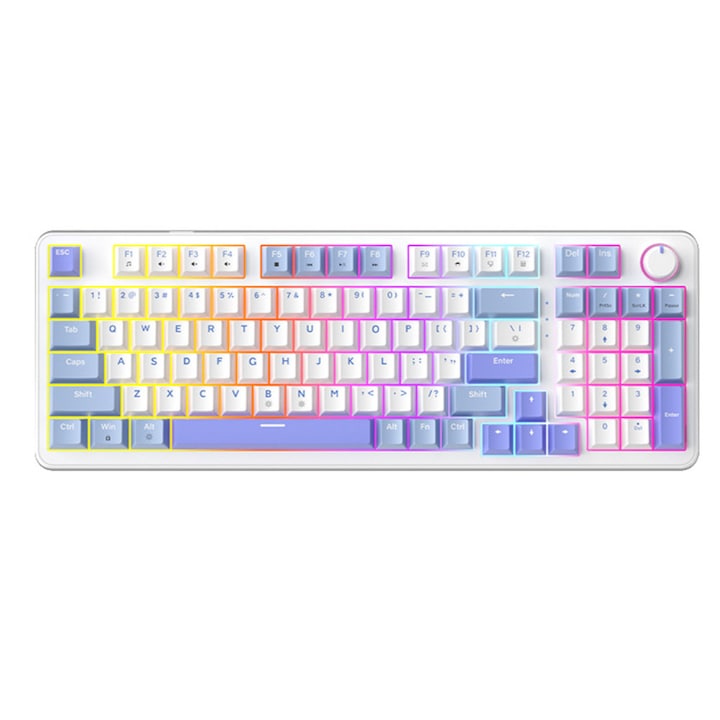 OEM mechanikus billentyűzet 80% 98 billentyű RGB többszínű háttérvilágítás 371x124x38mm vezetékes