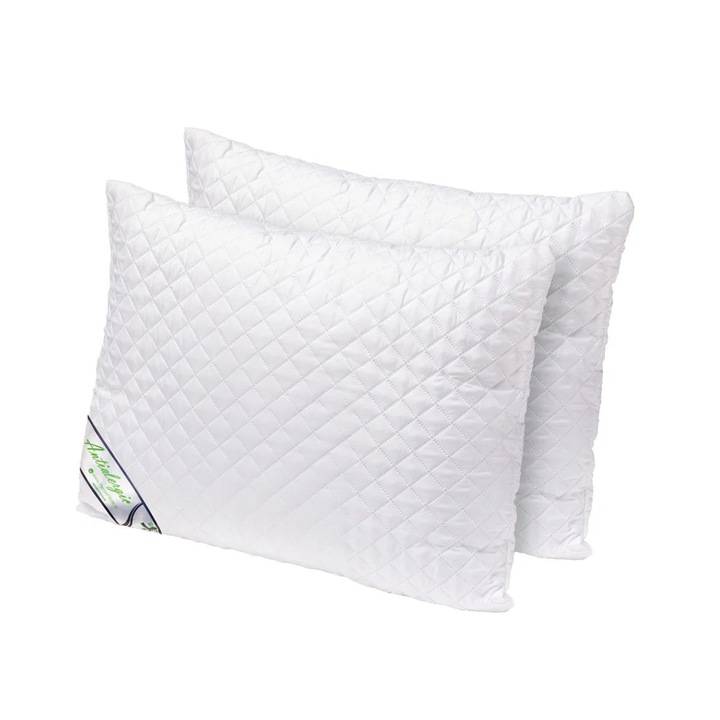 set 2 Perna Matlasata Micro 70x70, Alb