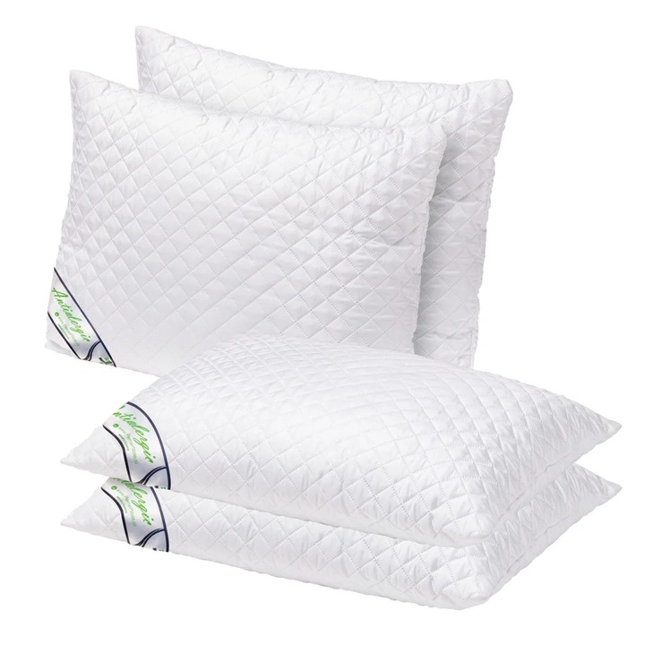 set 4 Perna Matlasata Micro 70x70, Alb